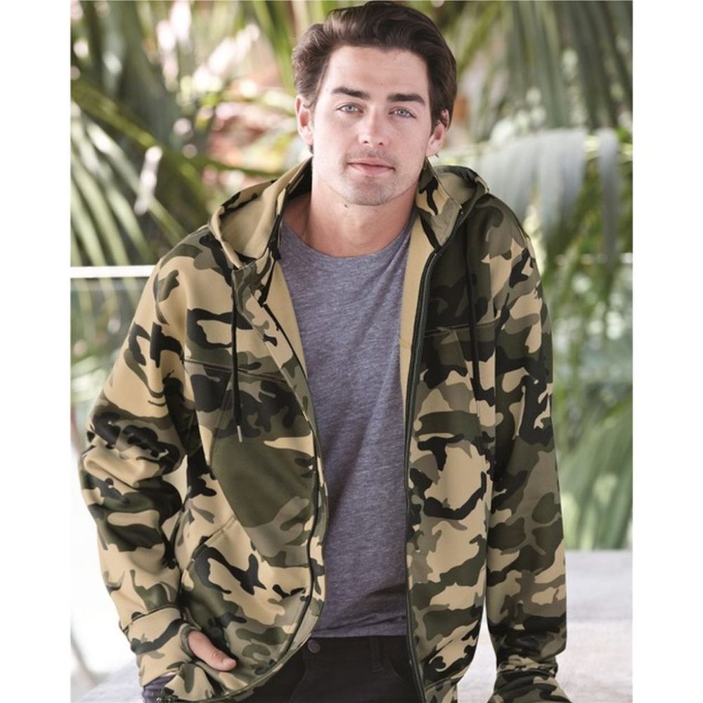 Poly-Tech Camo Hi-Tech Zip Mens Sweatshirt